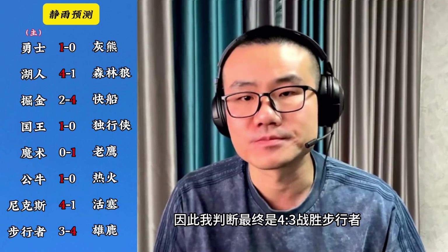 你同意嗎？靜雨對(duì)東西部季后賽球隊(duì)的預(yù)測(cè)：勇贏(yíng)熊 湖船尼鹿晉級(jí)